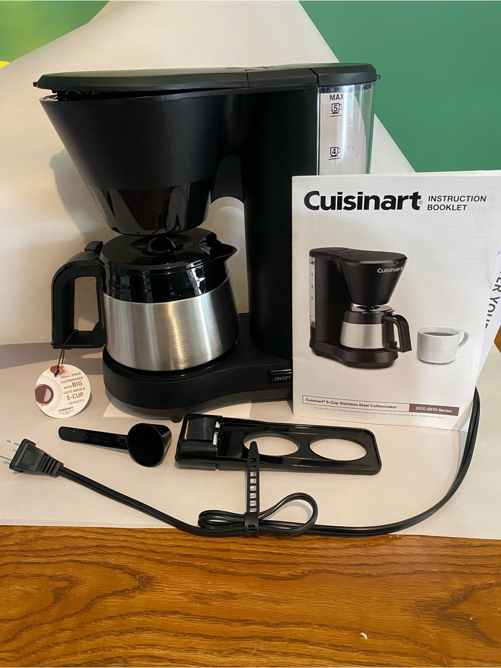 Cuisinart Black and Stainless Steel 5-Cup Coffee Maker with Accessories